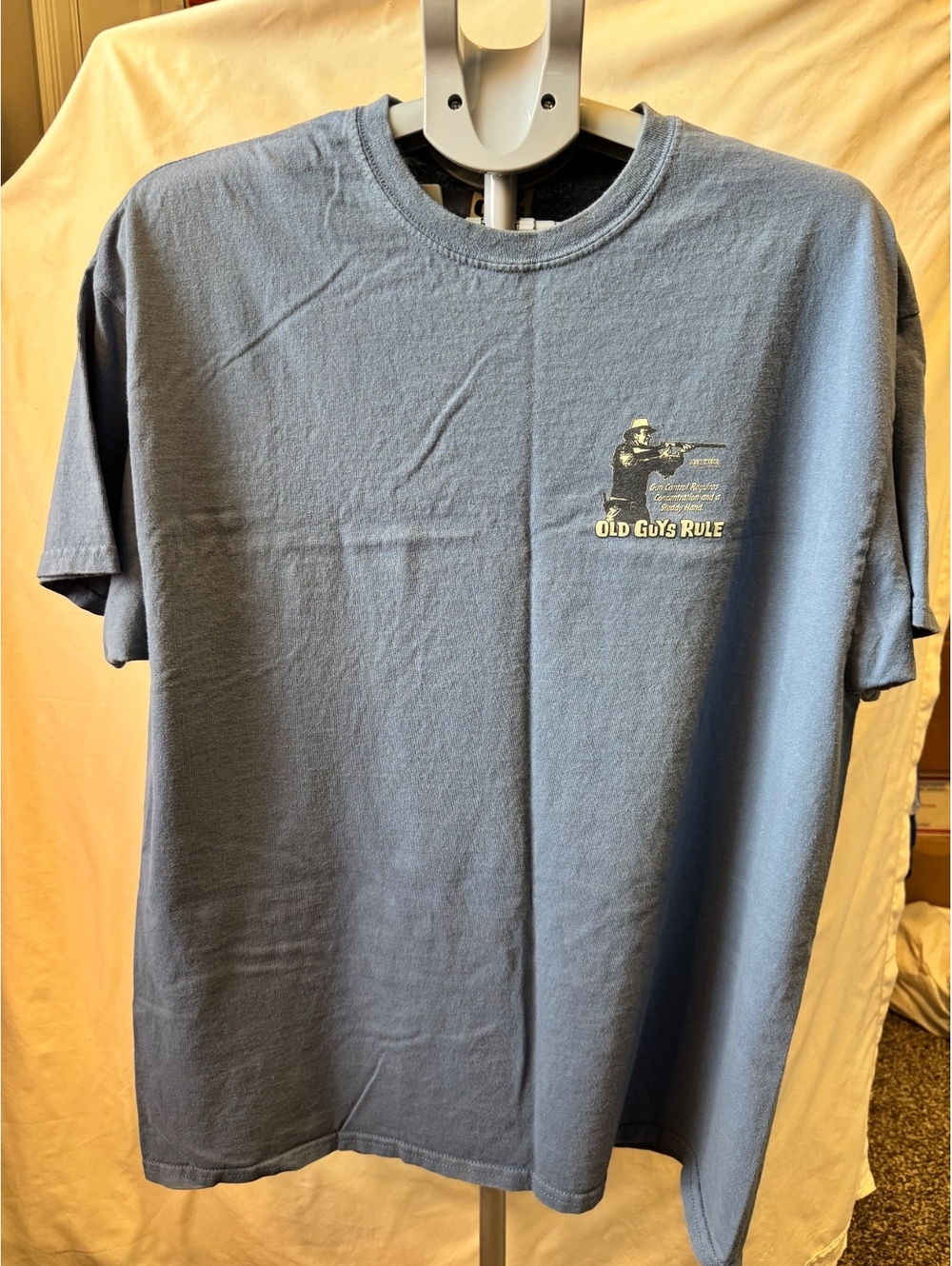 Old Guys Rule John Wayne Graphic T-Shirt XL Blue 100% Cotton